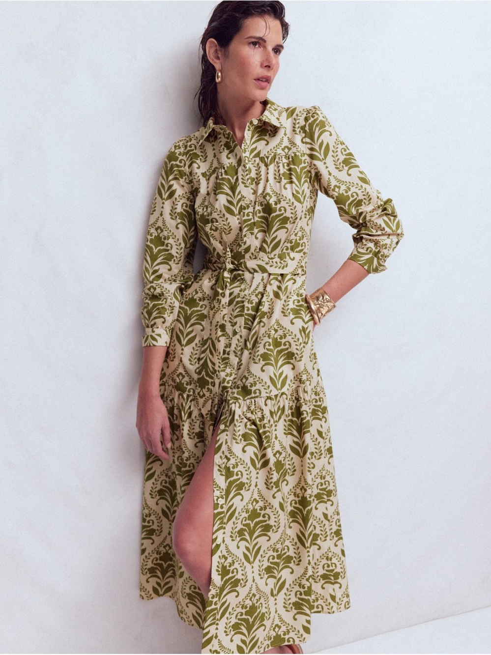 Ellie Cotton Maxi Shirt Dress
Green Decorative Lattice